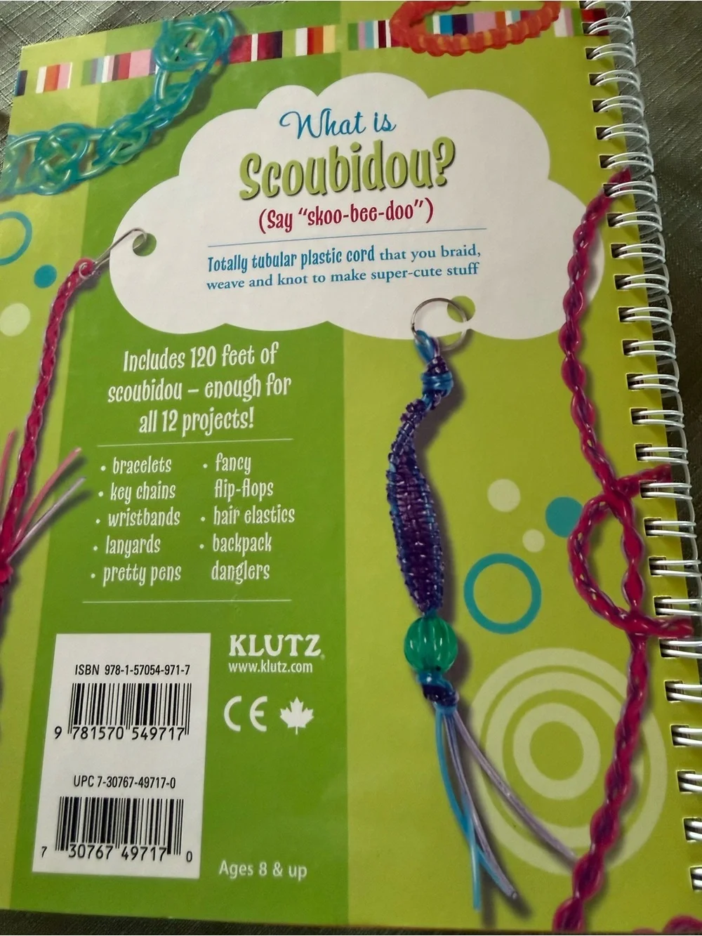 Y2K 2007 Klutz Scoubidou Lanyard & Lacing Craft Kit Bright Multicolor NOS Sealed